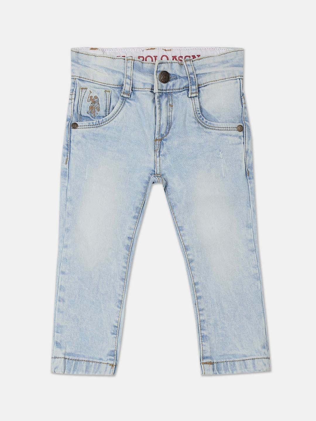 

U.S. Polo Assn. Kids Boys Slim Fit Heavy Fade Cotton Jeans, Blue