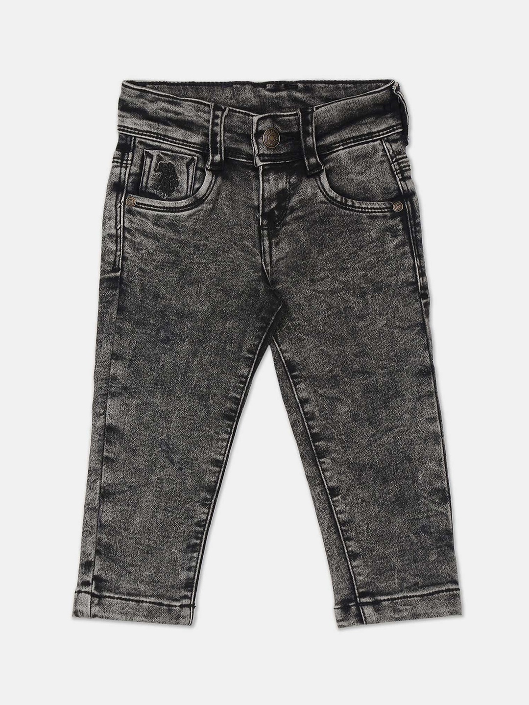 

U.S. Polo Assn. Kids Boys Slim Fit Cotton Jeans, Grey