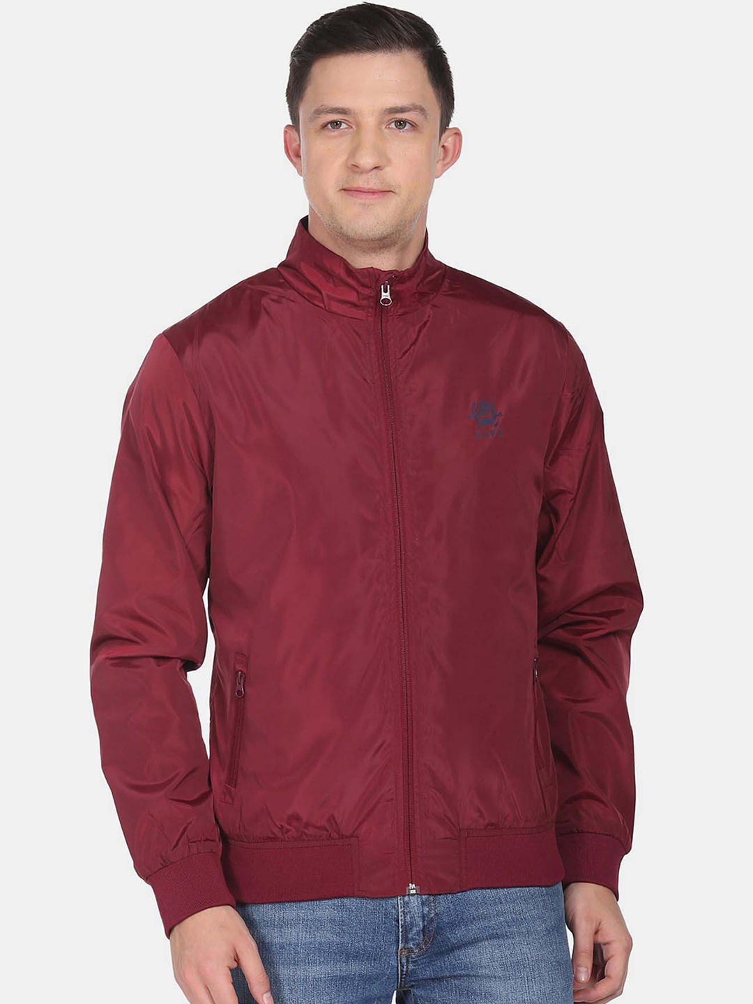 

U.S. Polo Assn. Mock Collar Long Sleeves Bomber Jacket, Red