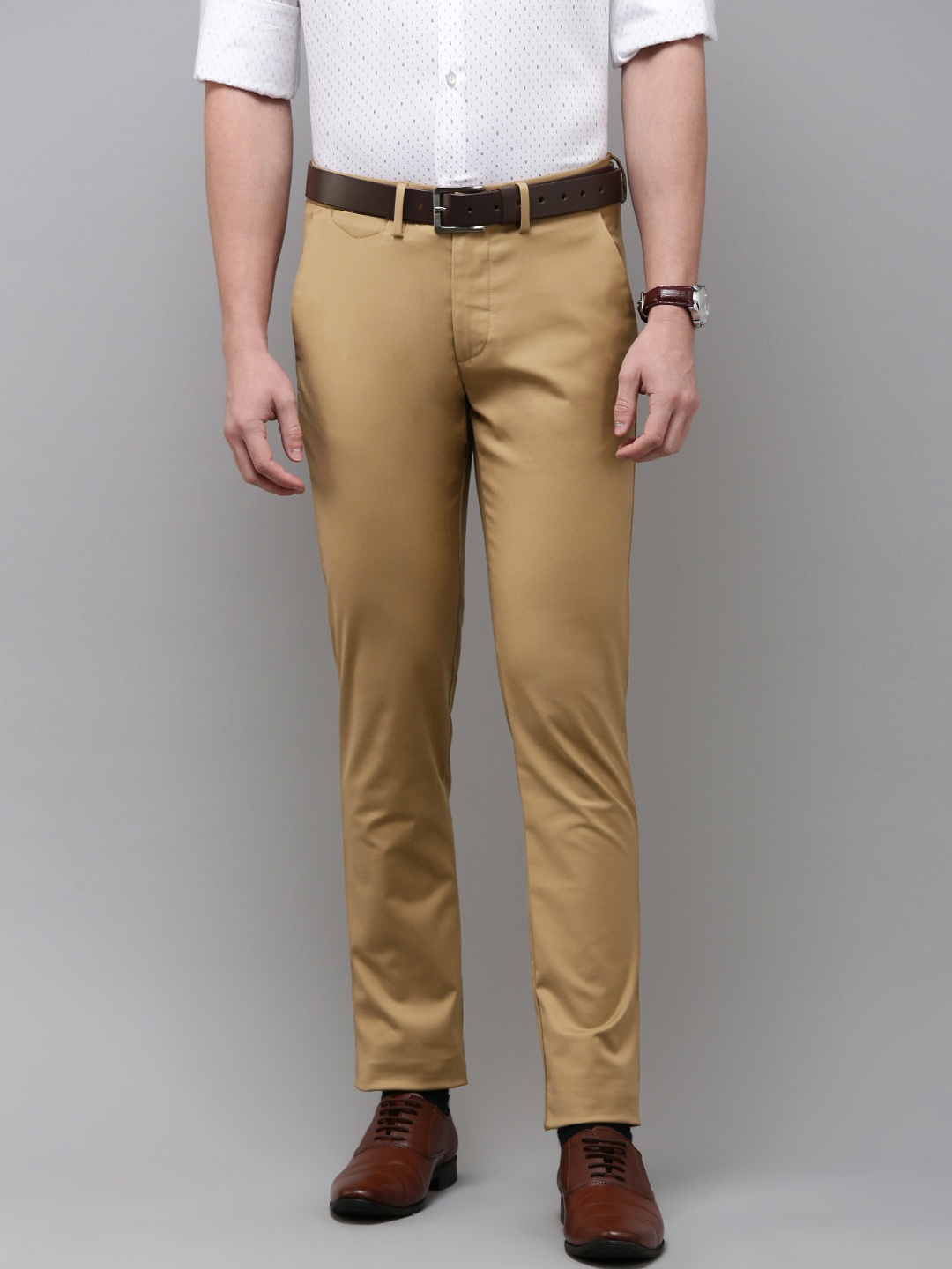 

Van Heusen Men Slim Fit Formal Trousers, Khaki