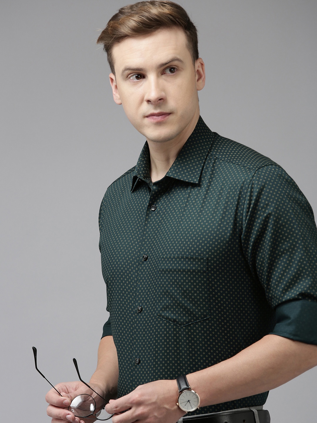 

Van Heusen Custom Pure Cotton Formal Shirt, Green
