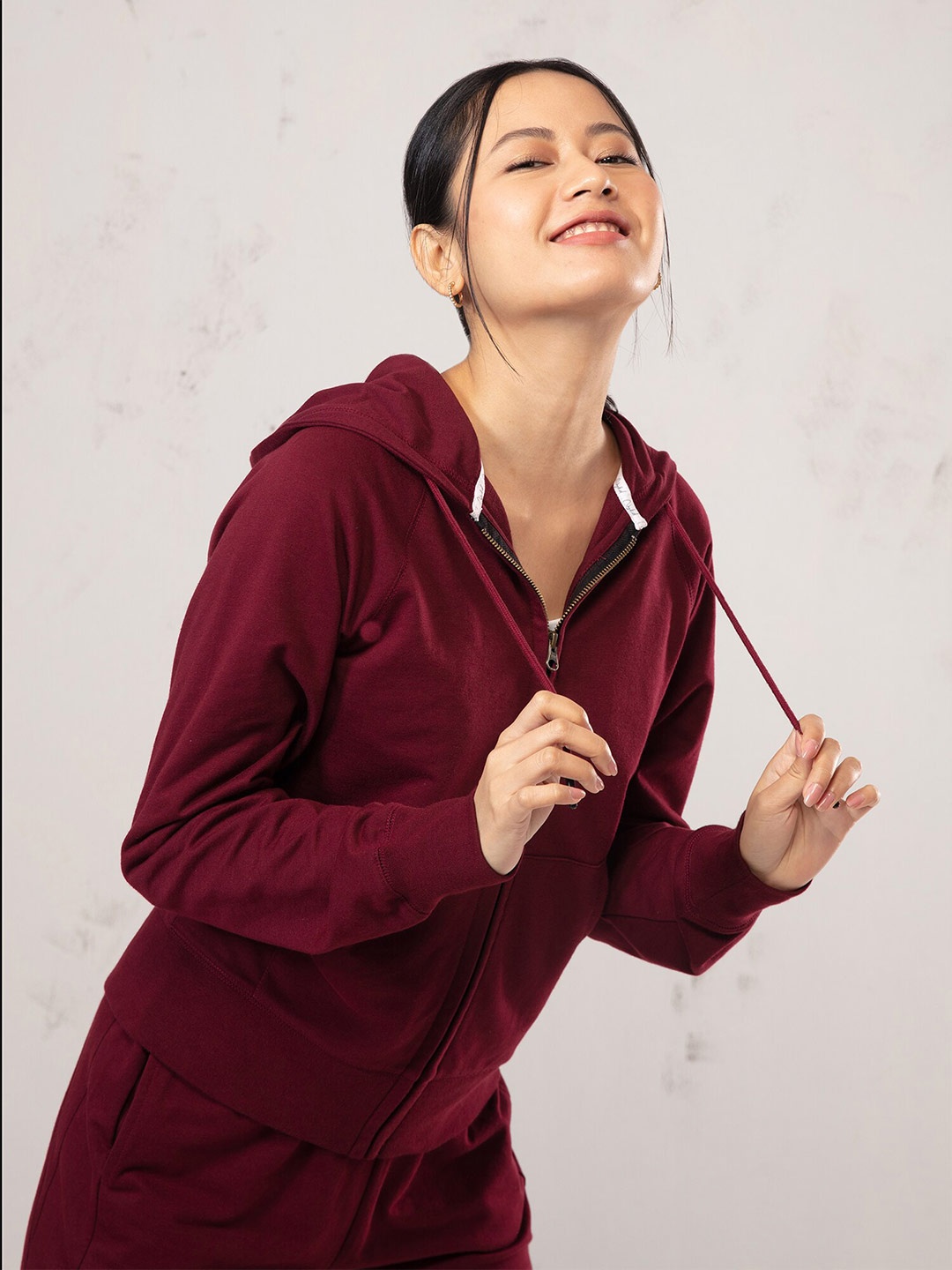 

Nykd Women Terry Hooded Sweatshirt, Maroon