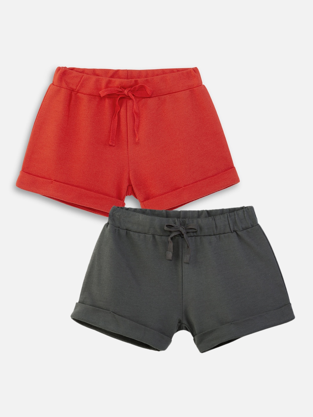 

Nap Chief Girls Pack of 2 Pure Cotton Shorts, Orange