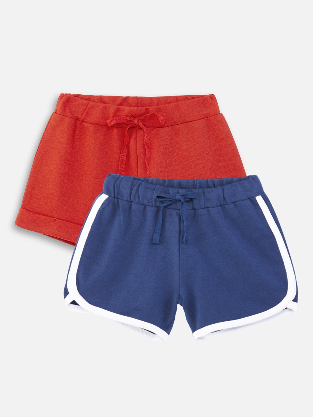 

Nap Chief Pack of 2 Girls Pure Cotton Shorts, Navy blue