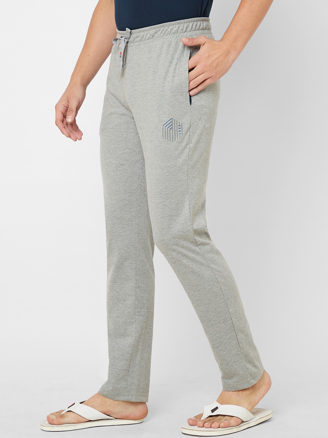 

Sweet Dreams Men Slim Mid-Rise Lounge Pants, Grey melange
