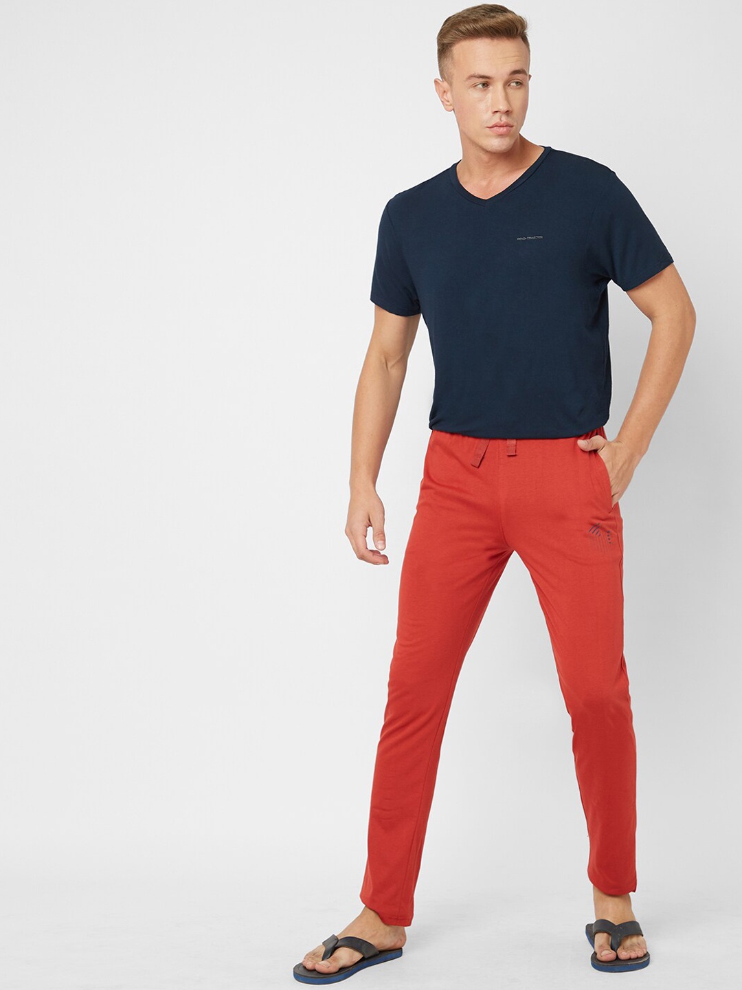 

Sweet Dreams Men Slim Mid-Rise Lounge Pants, Rust