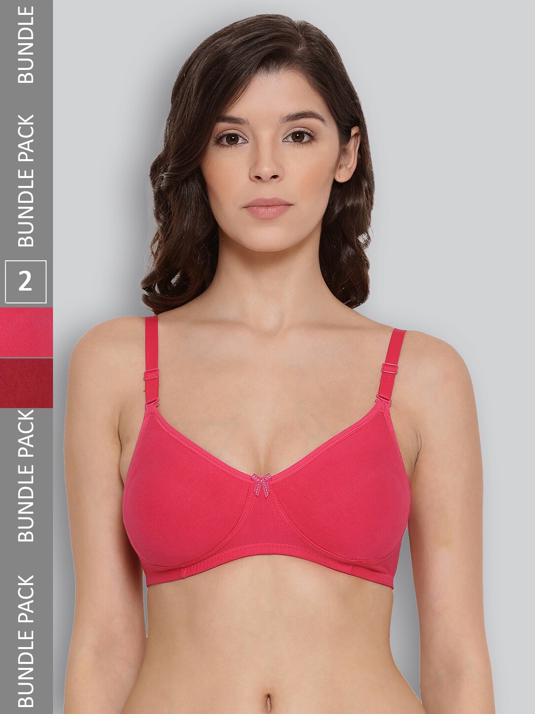 

LYRA Pack of 2 Underwired All Day Comfort Seamless Pure Cotton T-shirt Bra, Pink