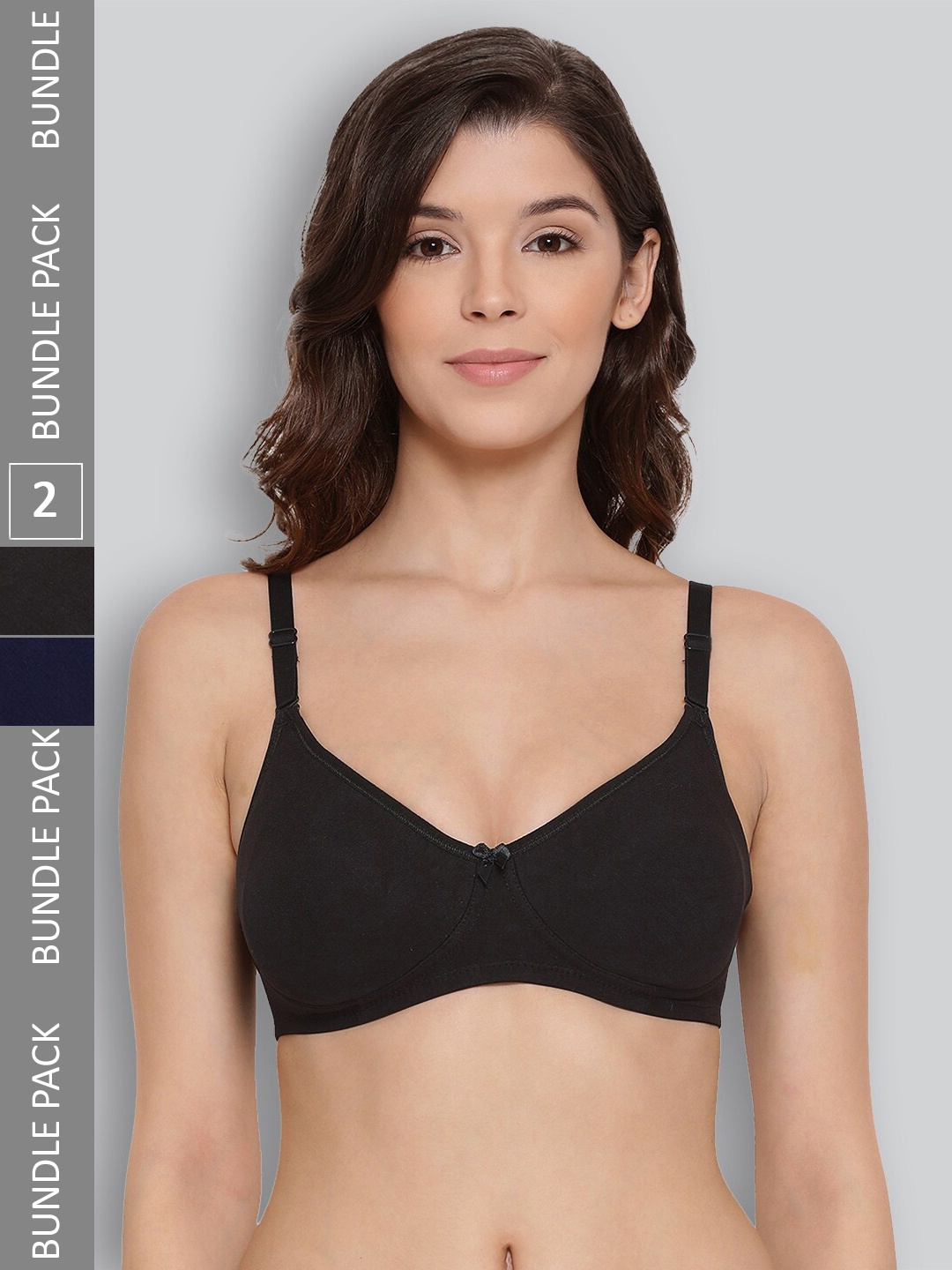 

LYRA Pack of 2 Underwired All Day Comfort Seamless Pure Cotton T-shirt Bra, Black