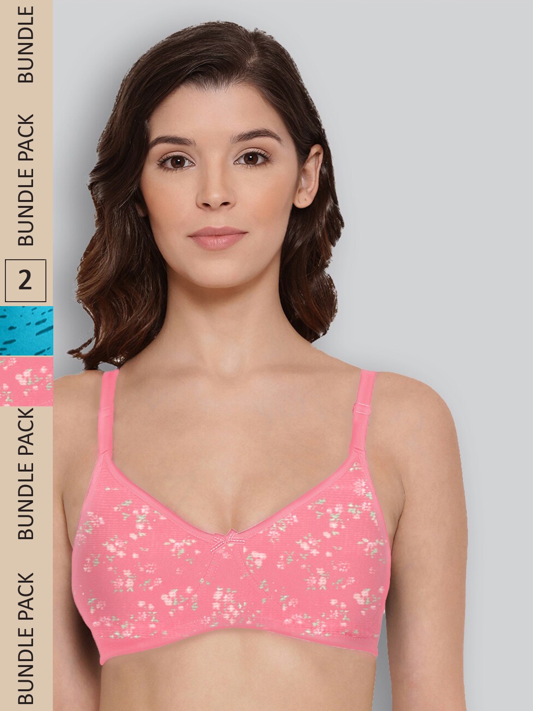

LYRA Pack of 2 Underwired All Day Comfort Seamless Pure Cotton T-shirt Bra, Blue