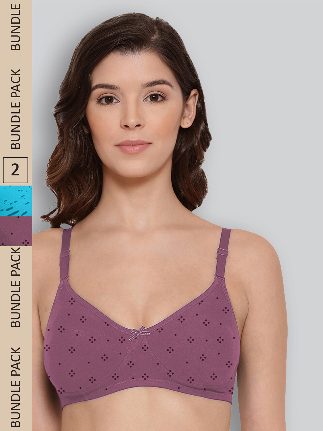 

LYRA Pack of 2 Underwired All Day Comfort Seamless Pure Cotton T-shirt Bra, Blue