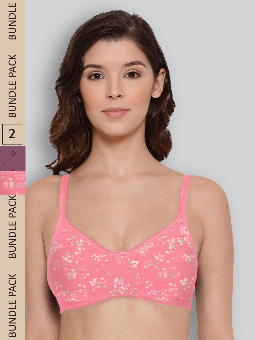

LYRA Pack of 2 Underwired All Day Comfort Seamless Pure Cotton T-shirt Bra, Pink