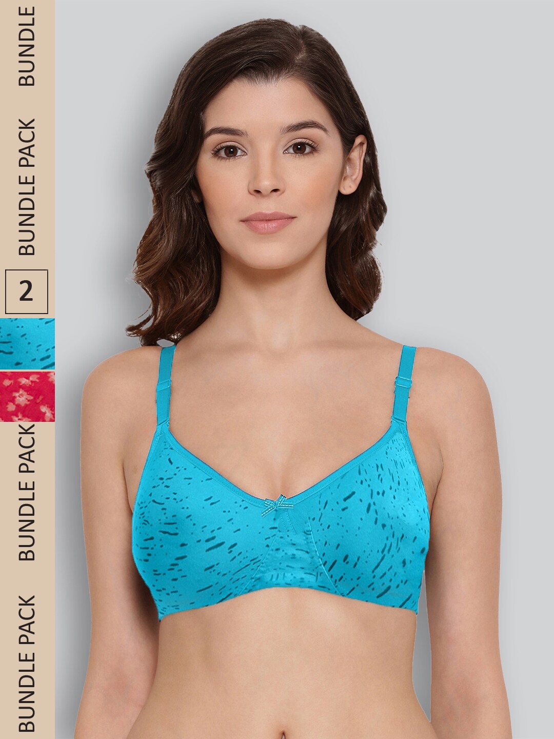 

LYRA Pack of 2 Underwired All Day Comfort Seamless Pure Cotton T-shirt Bra, Blue