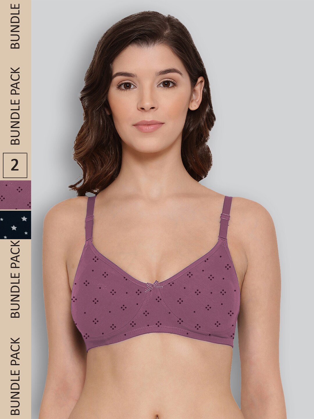 LYRA Pack of 2 Assorted Underwired All Day Comfort Seamless Pure Cotton T-shirt Bra