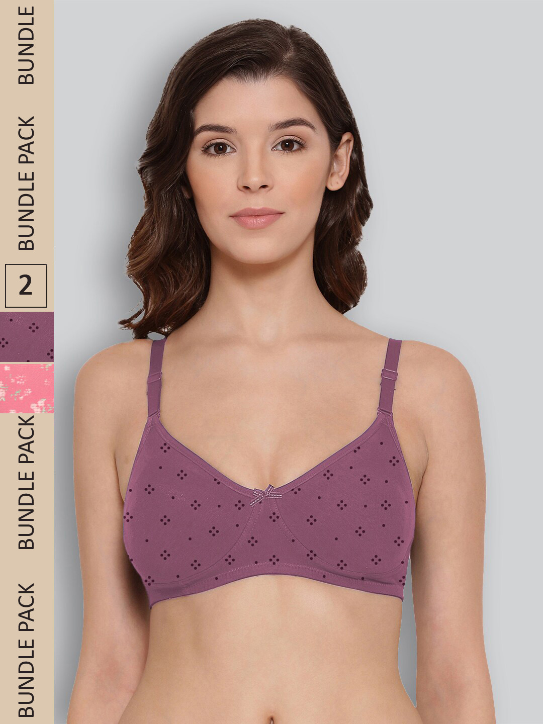 

LYRA Pack of 2 Underwired All Day Comfort Seamless Pure Cotton T-shirt Bra, Pink
