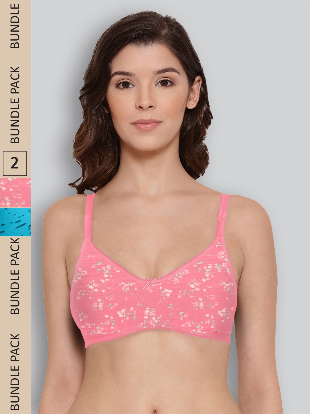 

LYRA Pack of 2 Underwired All Day Comfort Seamless Pure Cotton T-shirt Bra, Pink