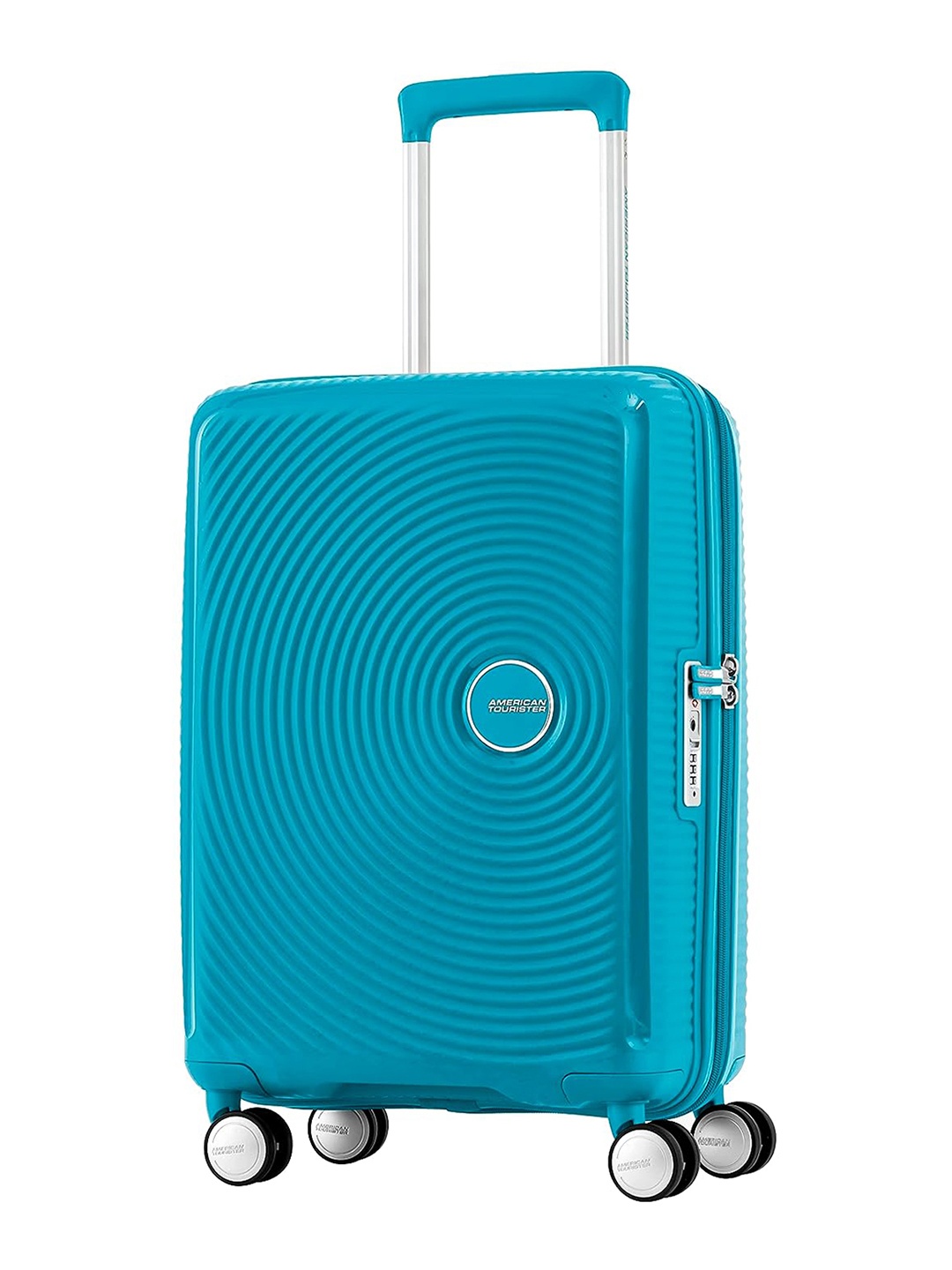 

AMERICAN TOURISTER CURIO Textured Hard Medium Suitcase, Turquoise blue