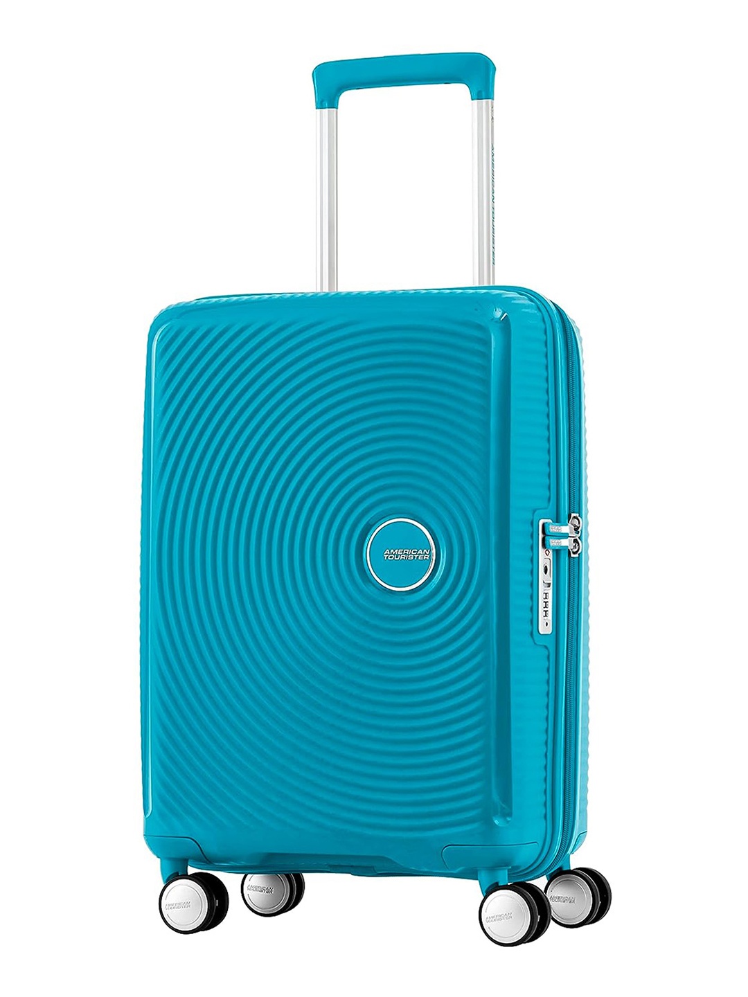 

AMERICAN TOURISTER CURIO Textured Hard Cabin Suitcase, Turquoise blue