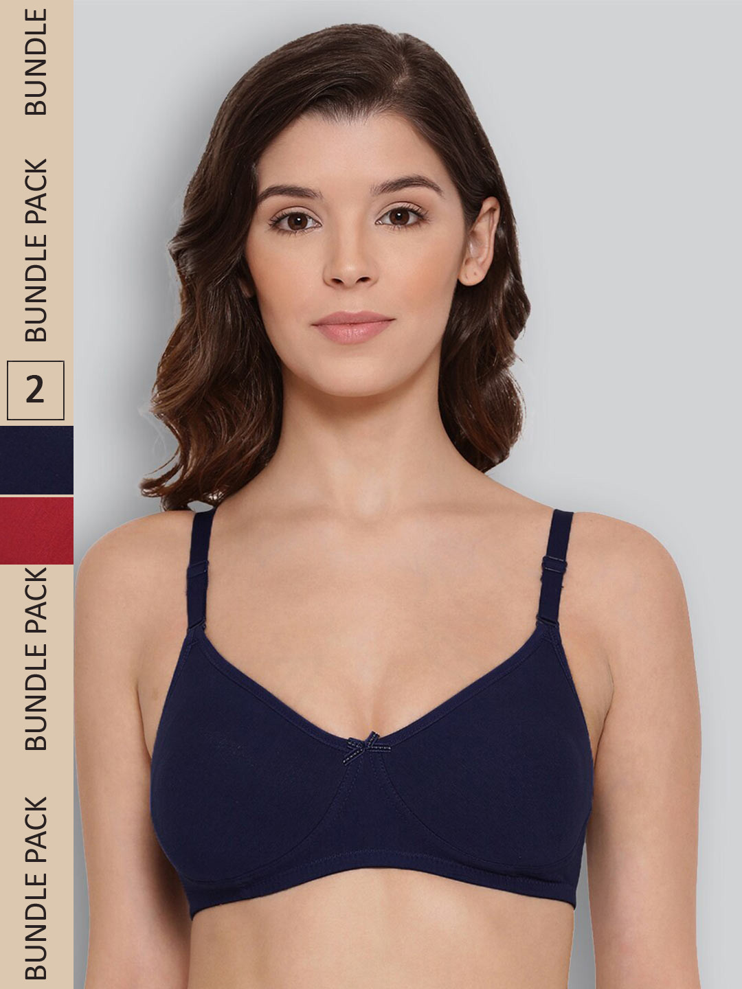 

LYRA Pack of 2 Underwired All Day Comfort Seamless Pure Cotton T-shirt Bra, Red