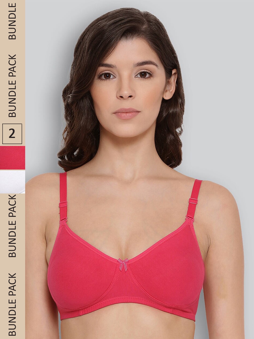 

LYRA Pack of 2 Underwired All Day Comfort Seamless Pure Cotton T-shirt Bra, Pink