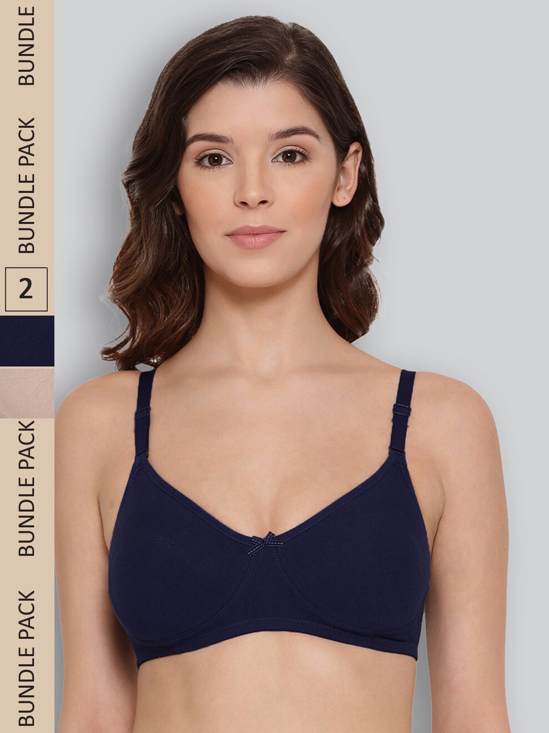 

LYRA Pack Of 2 Combed Cotton Wirefree Secret Support Bra with Detachable Strap, Black