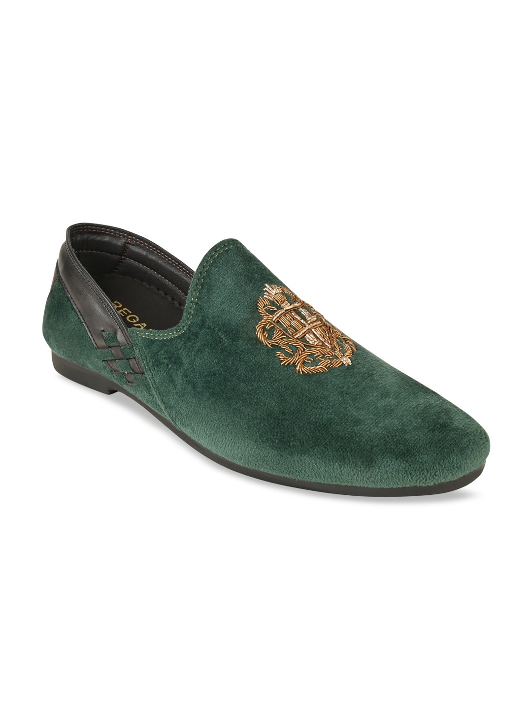 

Regal Men Embroidered Lightweight Suede Slip-On Sneakers, Green