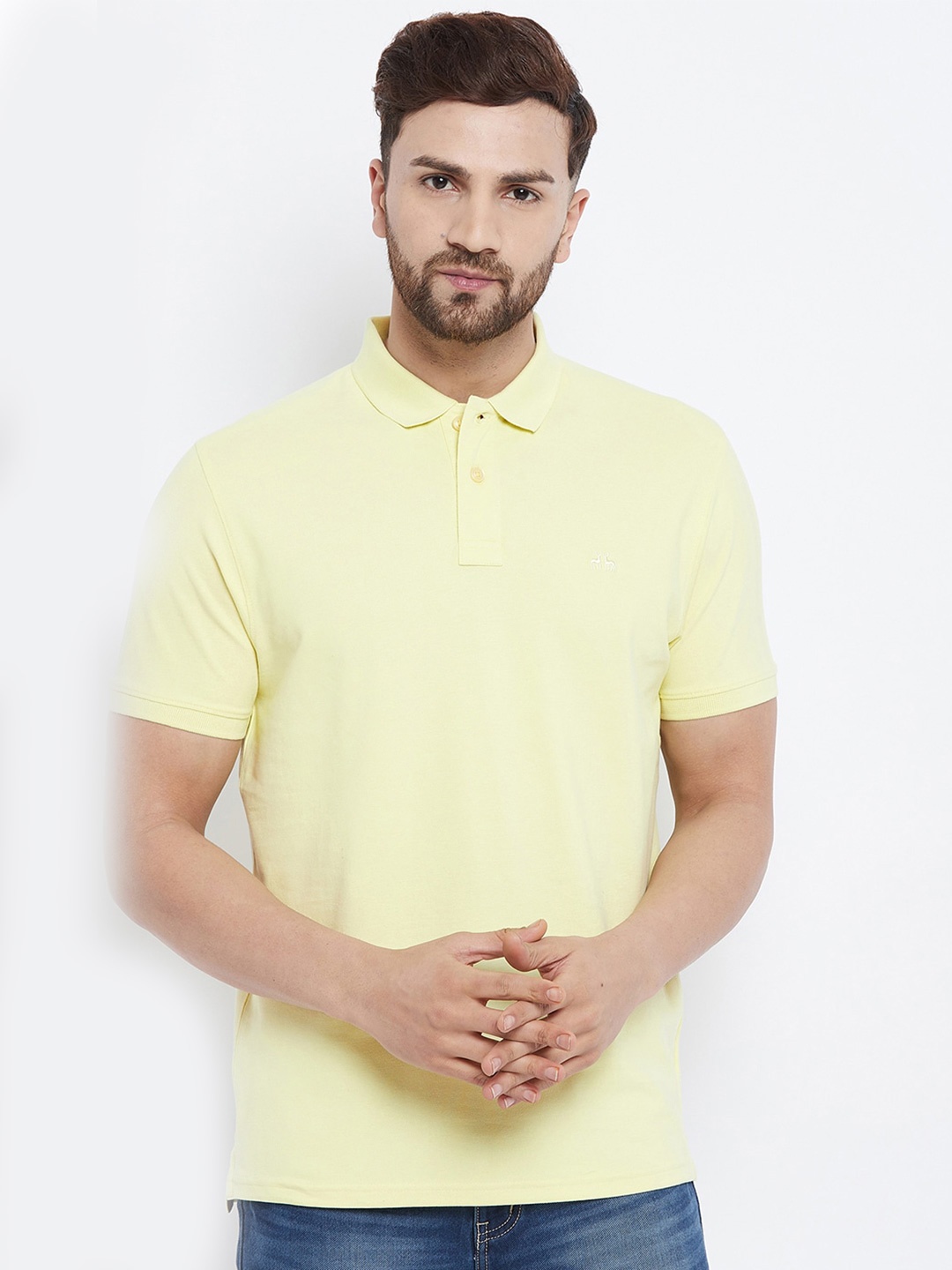 

98 Degree North Polo Collar Cotton T-Shirt, Yellow