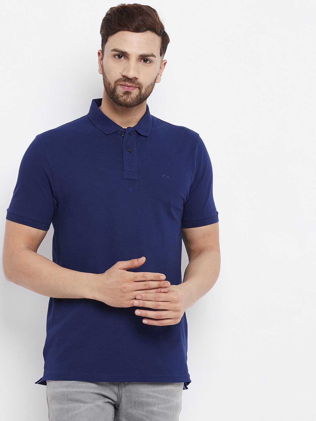 

98 Degree North Polo Collar Cotton T-shirt, Blue