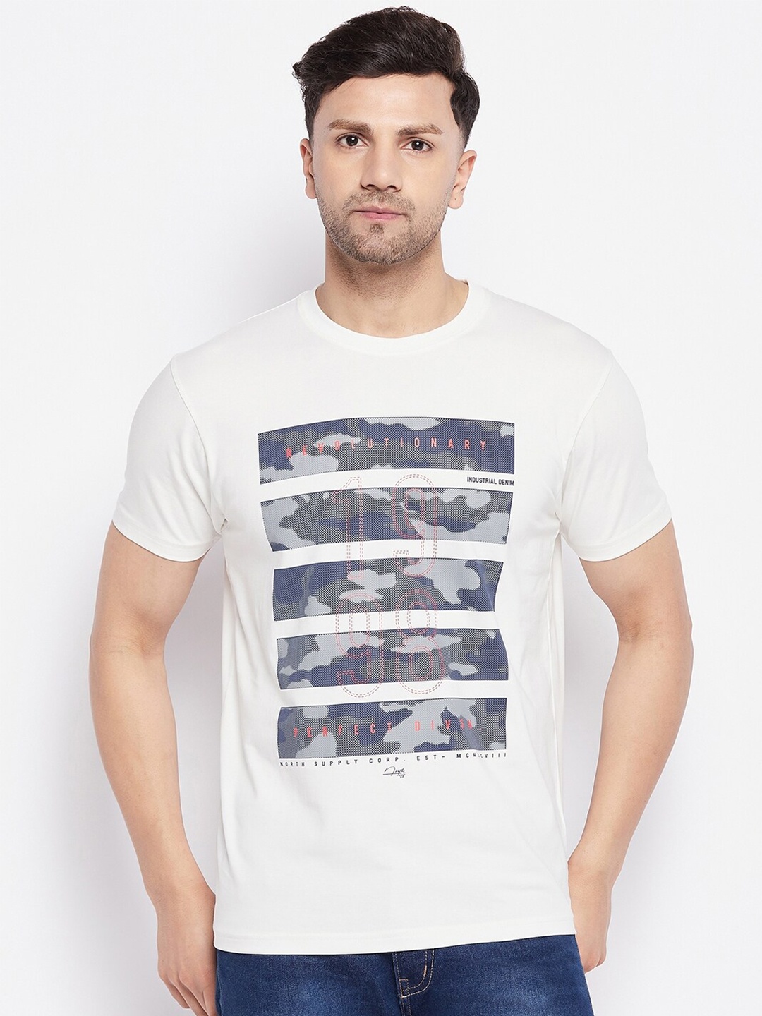 

98 Degree North Typography Printed T-shirt, White