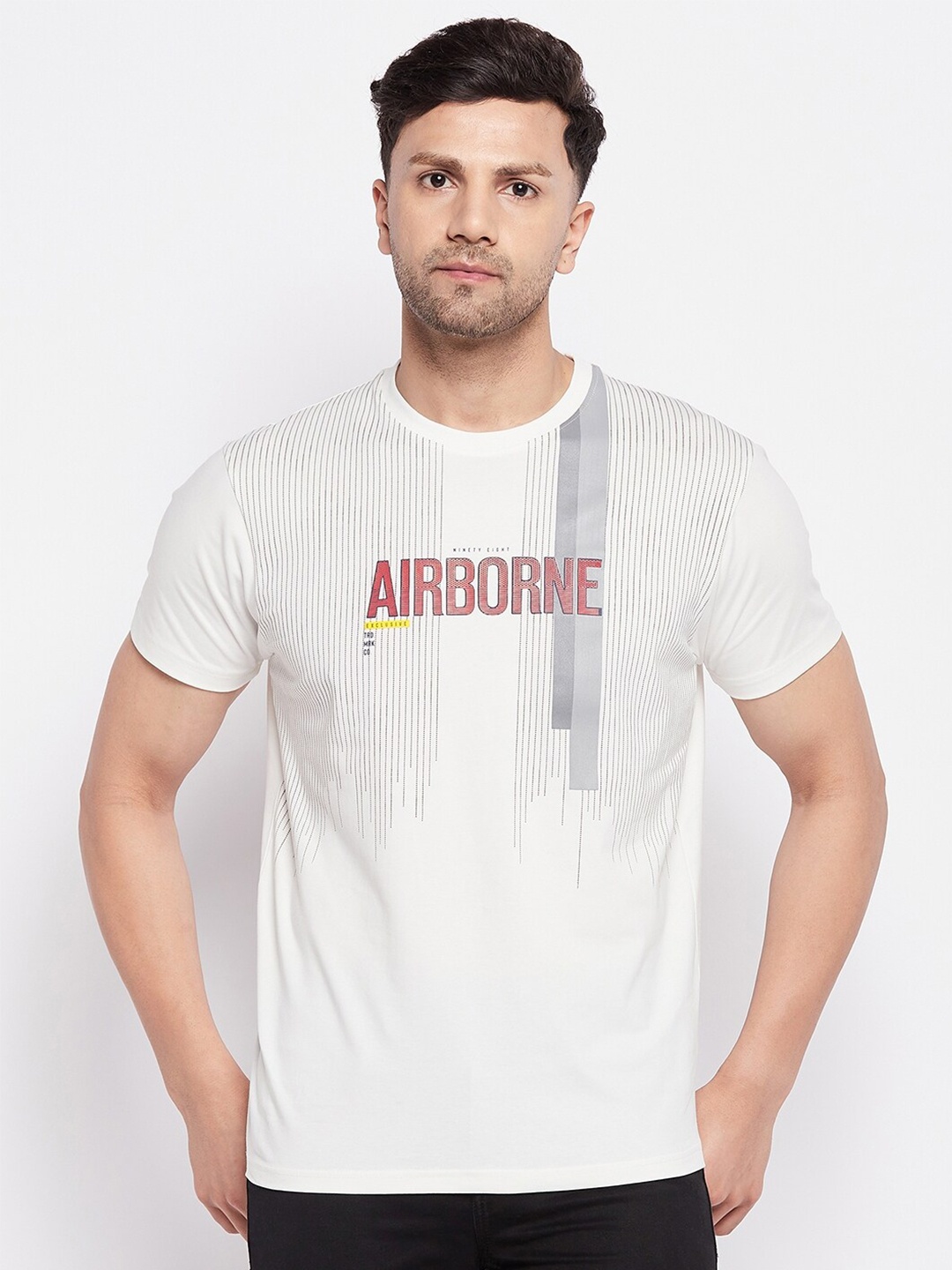 

98 Degree North Typography Printed Cotton T-shirt, White