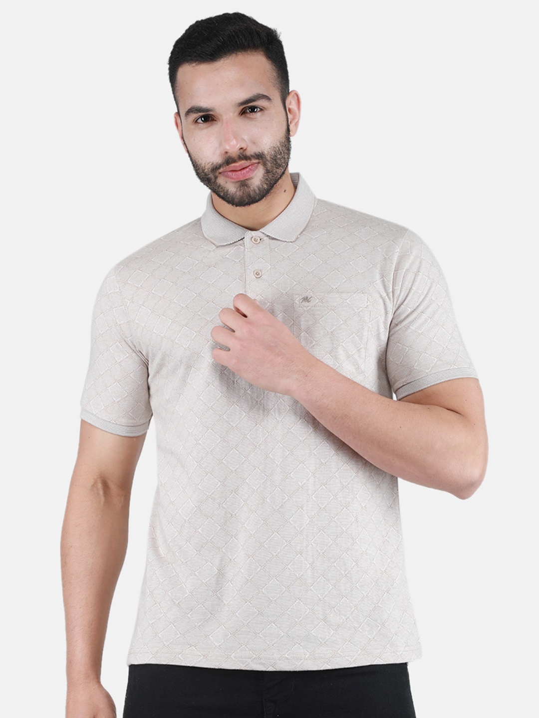 

Monte Carlo Short Sleeve Polo Collar T-shirt, Beige