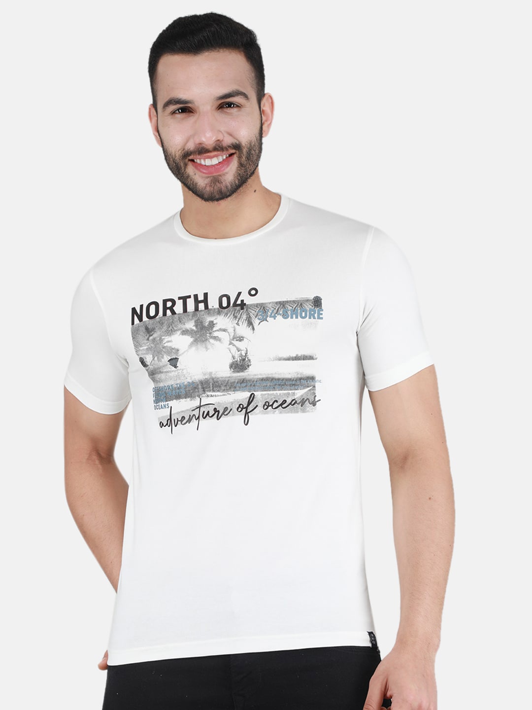 

Monte Carlo Graphic Printed Slim Fit T-shirt, Off white