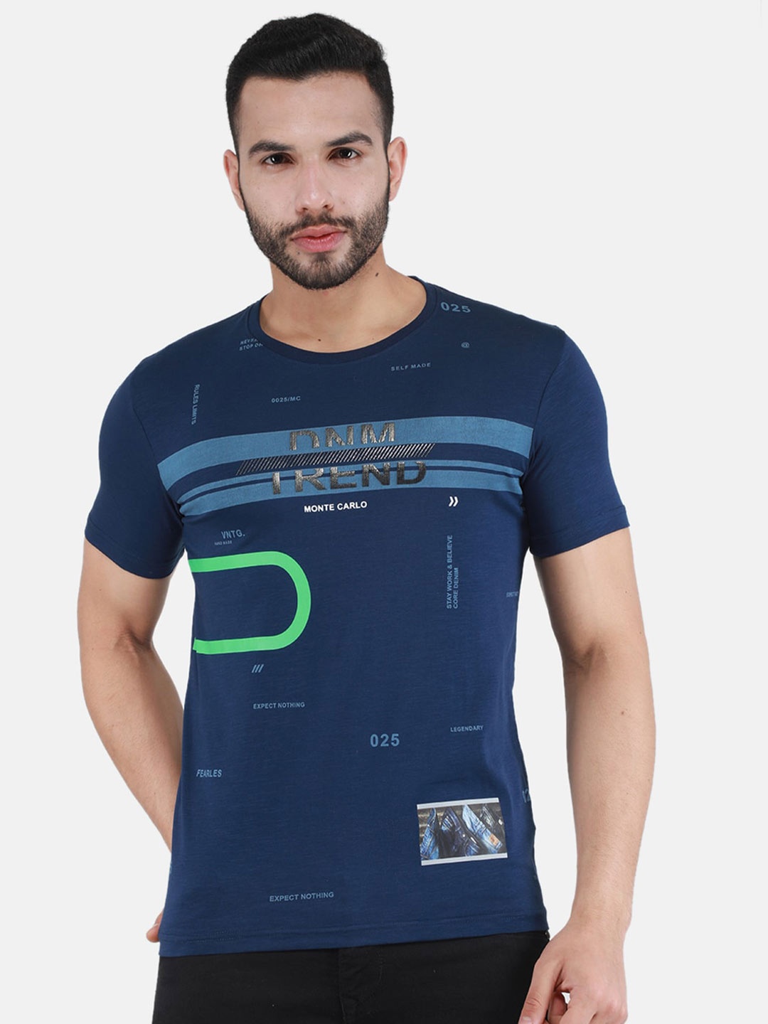 

Monte Carlo Typography Printed T-shirt, Navy blue