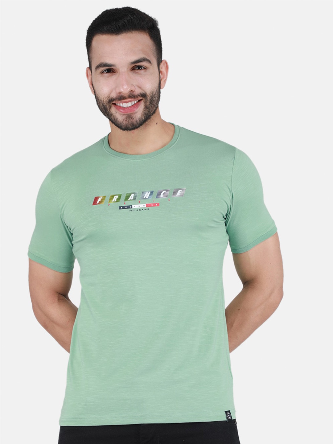 

Monte Carlo Typography Printed Round Neck T-shirt, Green
