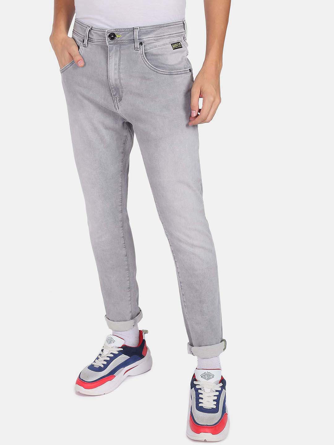 

Flying Machine Men Mid-Rise Heavy Fade Jeans, Grey