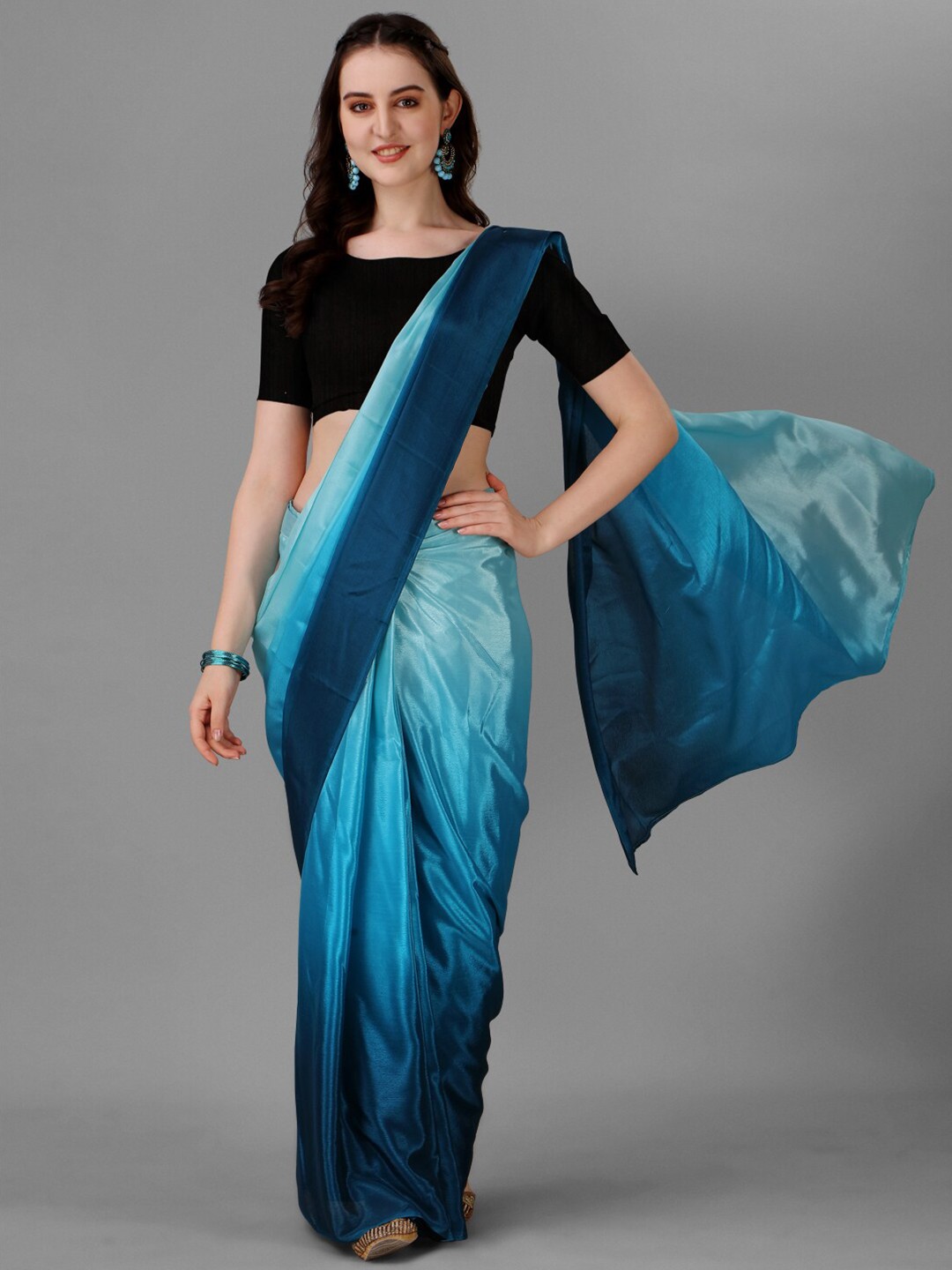 

Shiv Textiles Ombre Dyed Saree, Blue