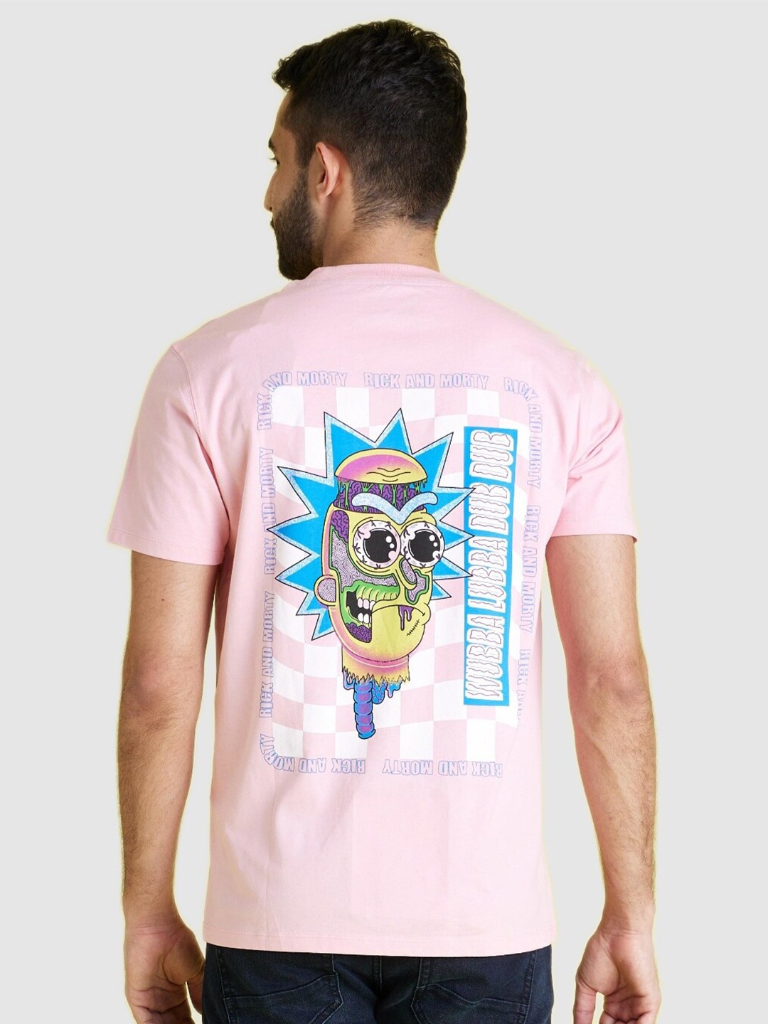 

Celio Rick and Morty Printed Cotton T-shirt, Pink