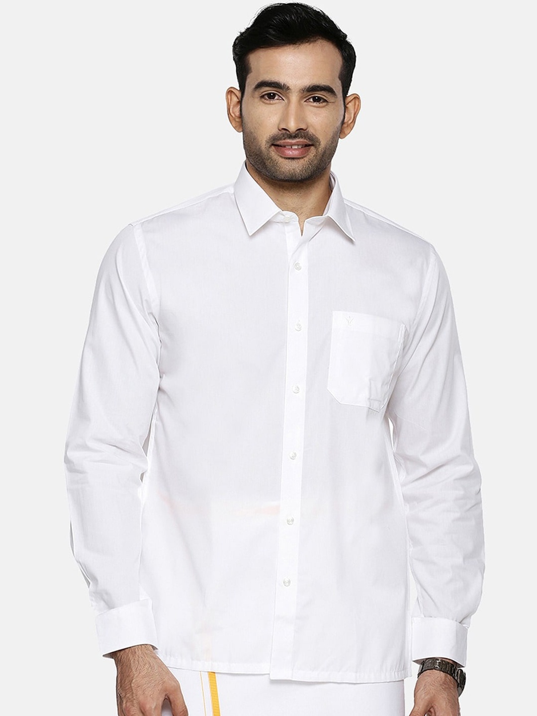 

Ramraj Original Pure Cotton Ethnic Shirt, White