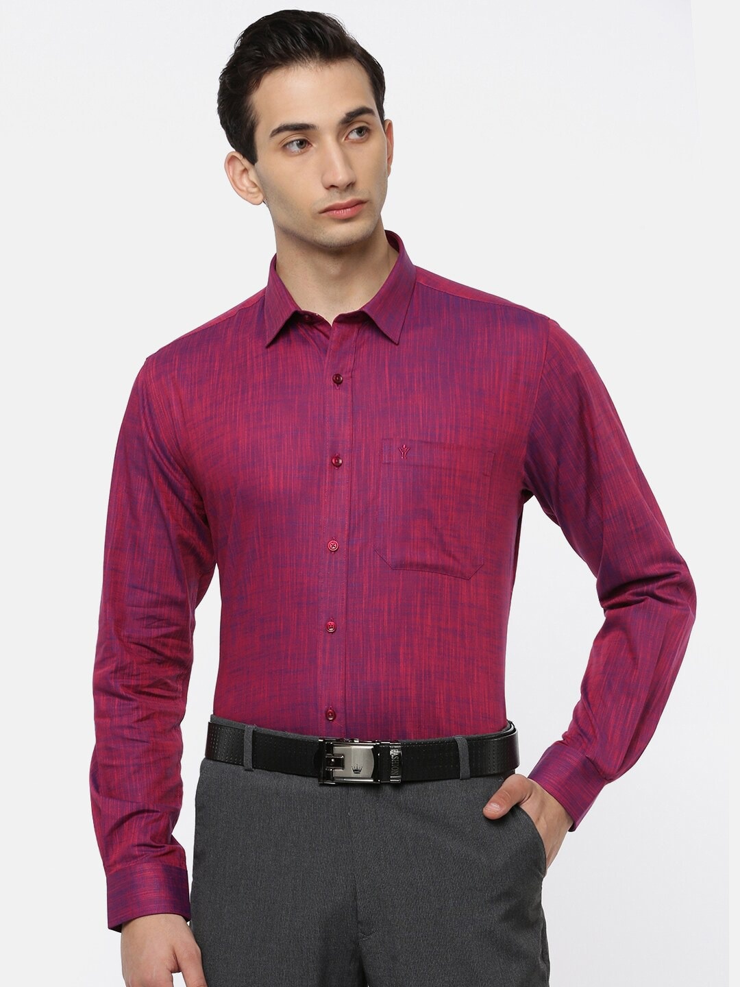 

Ramraj Plus Size Spread Collar Cotton Formal Shirt, Pink