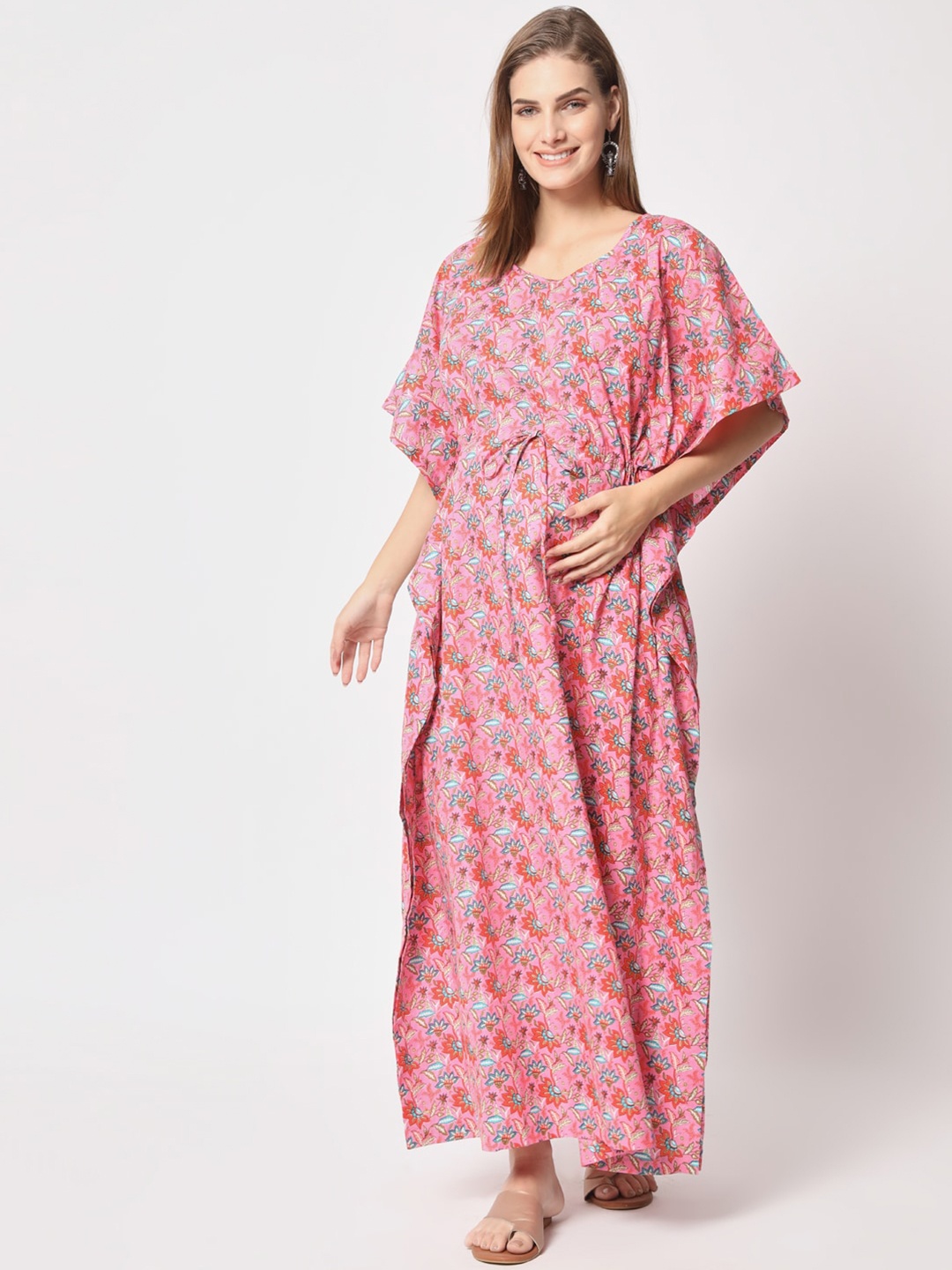 

Aujjessa Floral Maternity Maxi Dress, Pink