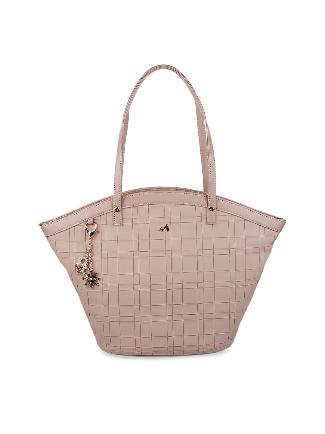 

Metro Textured Structured Shoulder Bag with Quilted, Pink