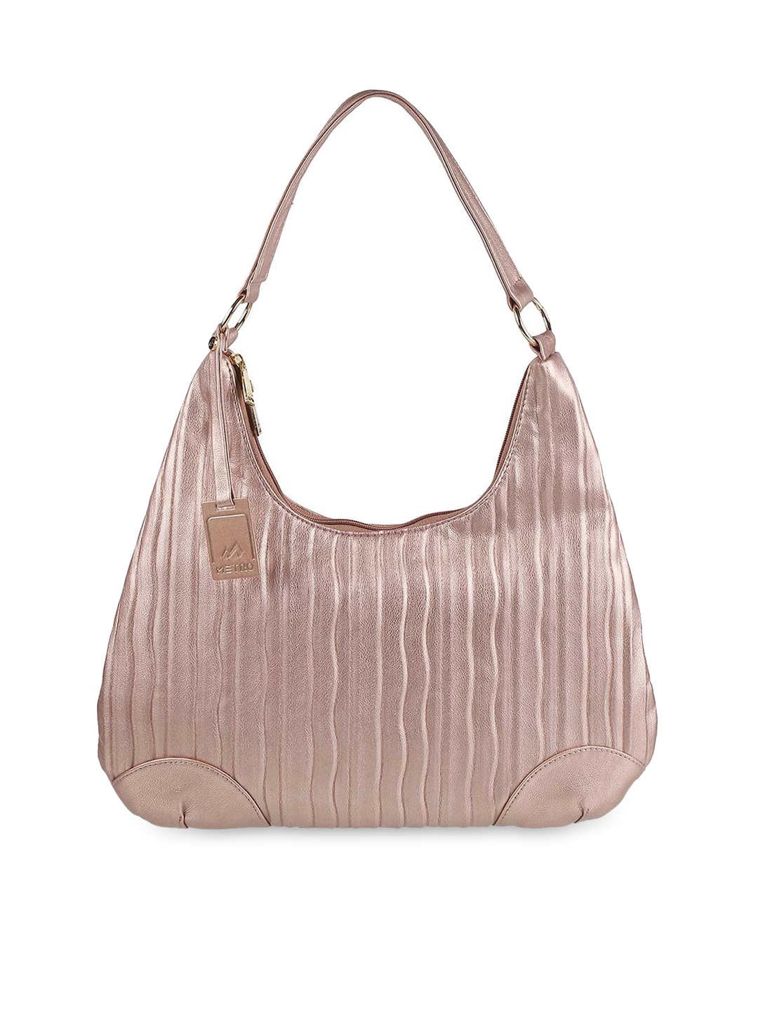 

Metro Textured Structured Hobo Bag, Beige