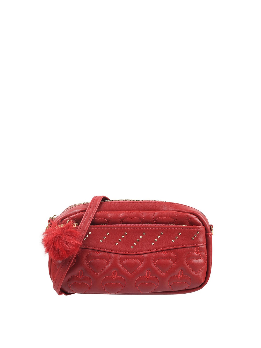

WALKWAY by Metro Women Self Design Structured Sling Bag, Maroon