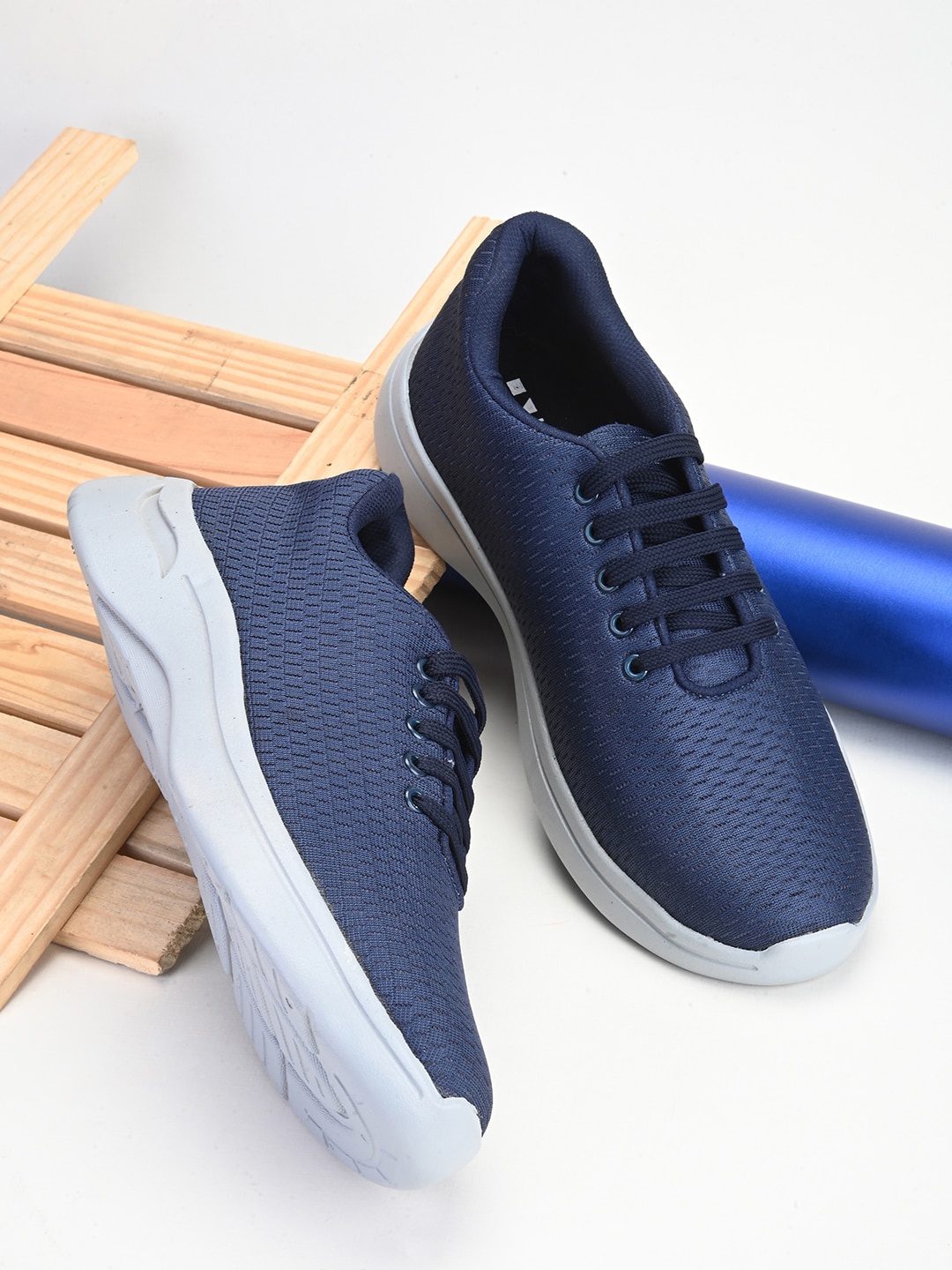 

HERE&NOW Men Woven Design Sneakers, Navy blue