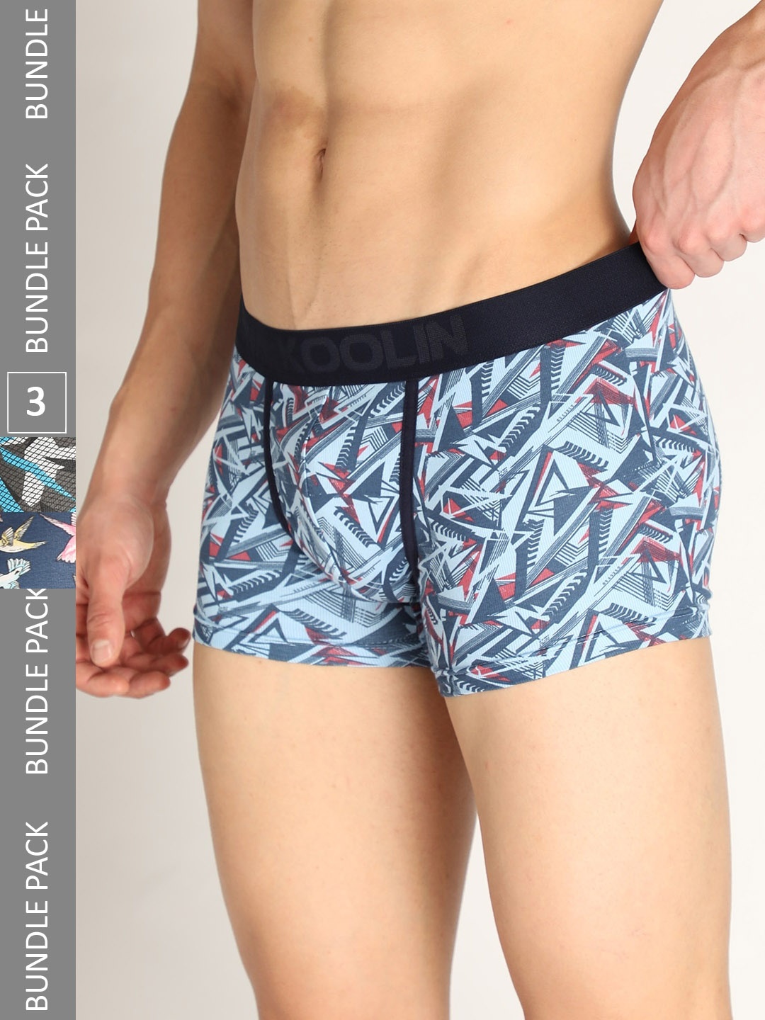 

NEVA Men Pack Of 3 Printed Trunks, White