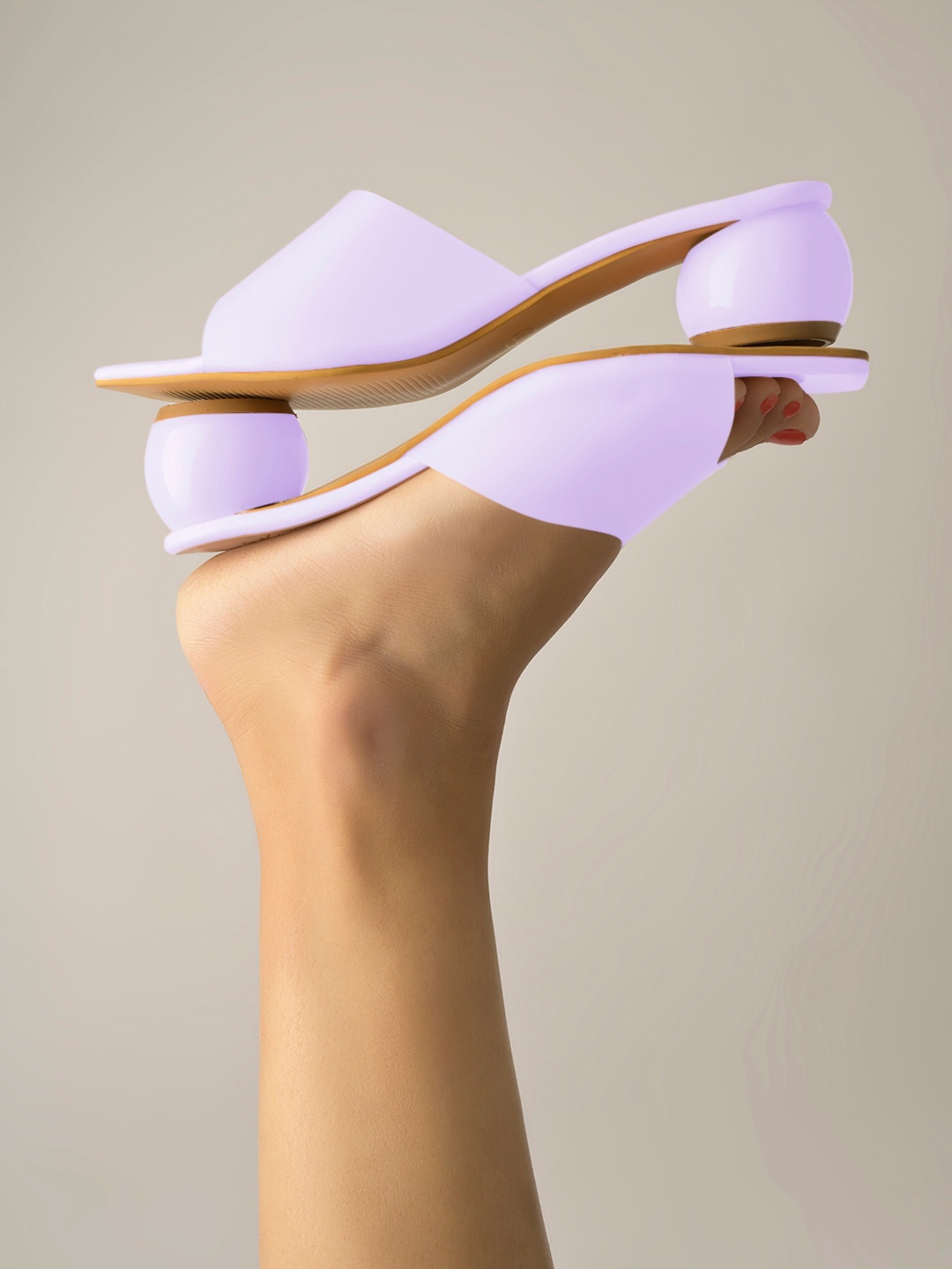 

Shoetopia Open Toe Block Heels, Purple