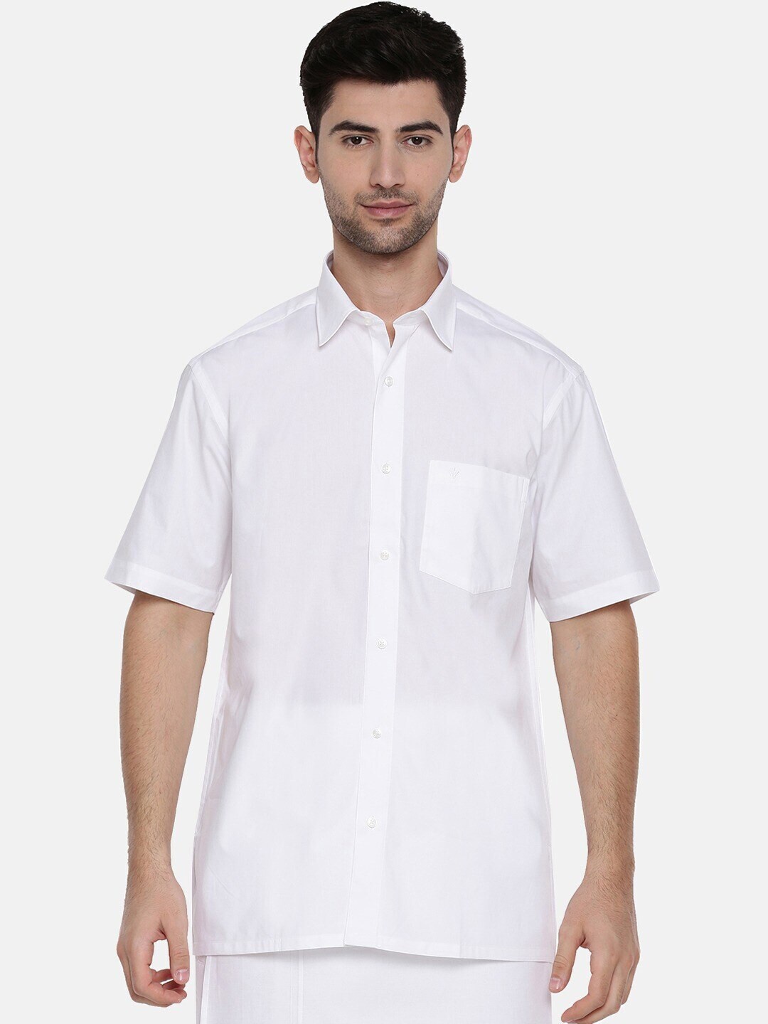 

Ramraj Spread Collar Cotton Casual Shirt, White