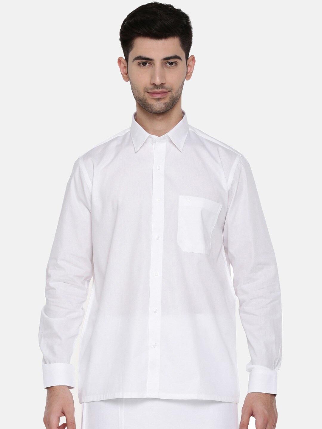 

Ramraj Men Original Pure Cotton Casual Shirt, White