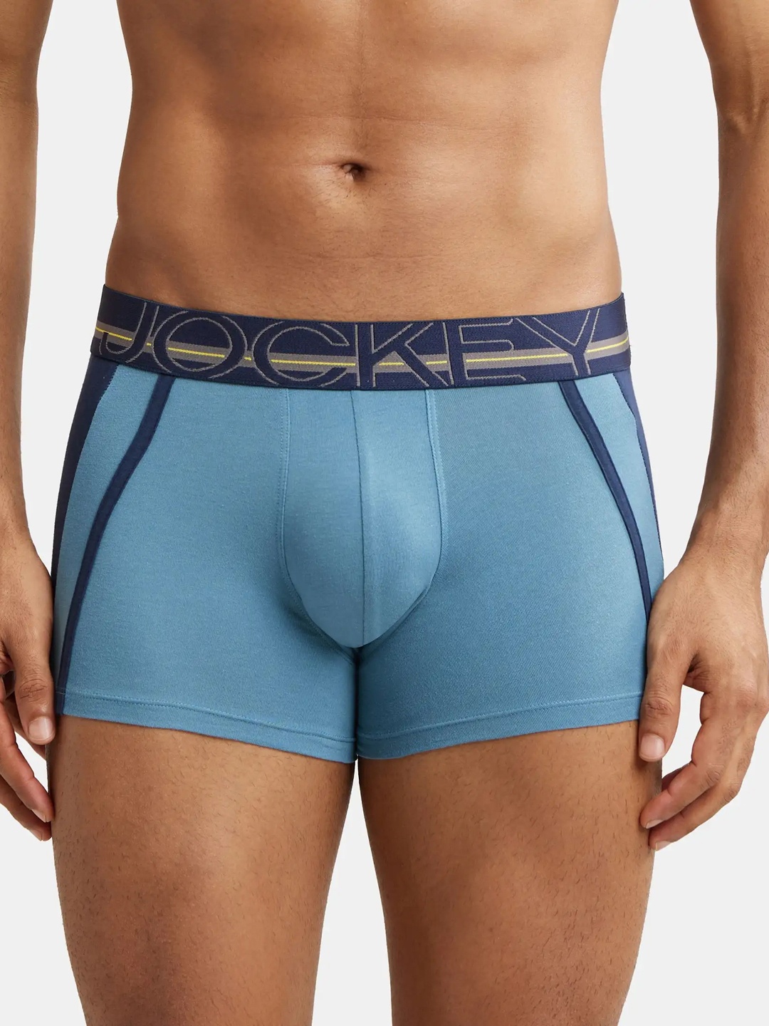 

Jockey Men Printed Ultra Soft Waistband Trunk US21-0105-AGBLU, Blue