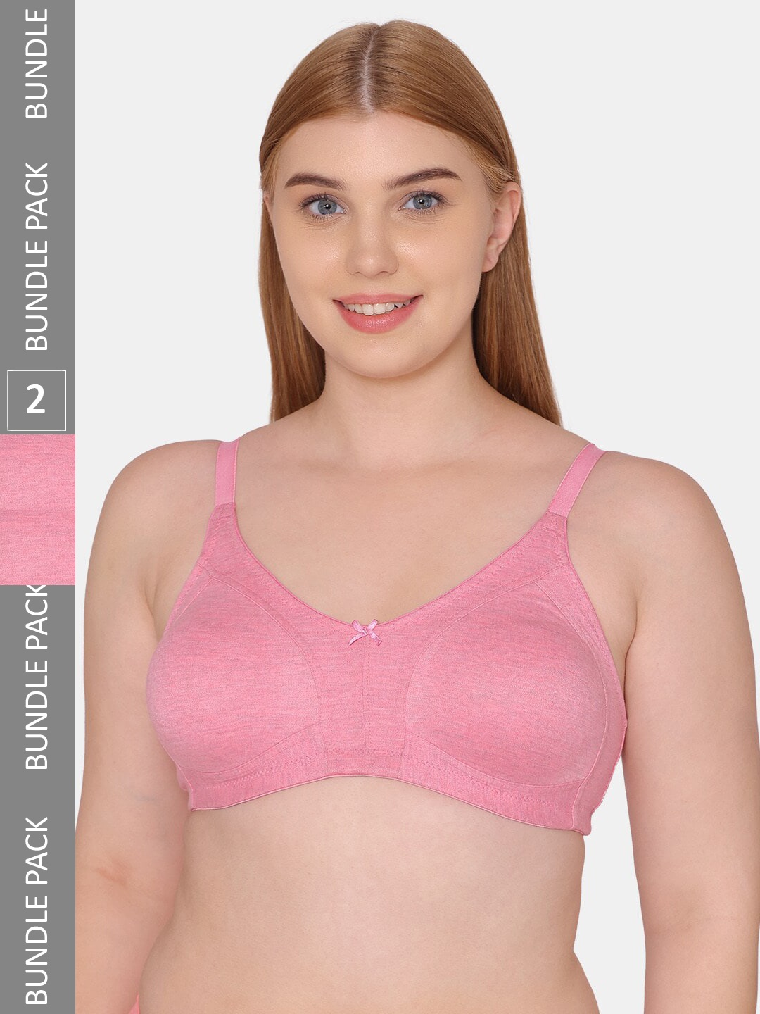 

Tweens Non-Padded Non Wired All Day Comfort Seamless Cotton Minimizer Bra, Pink
