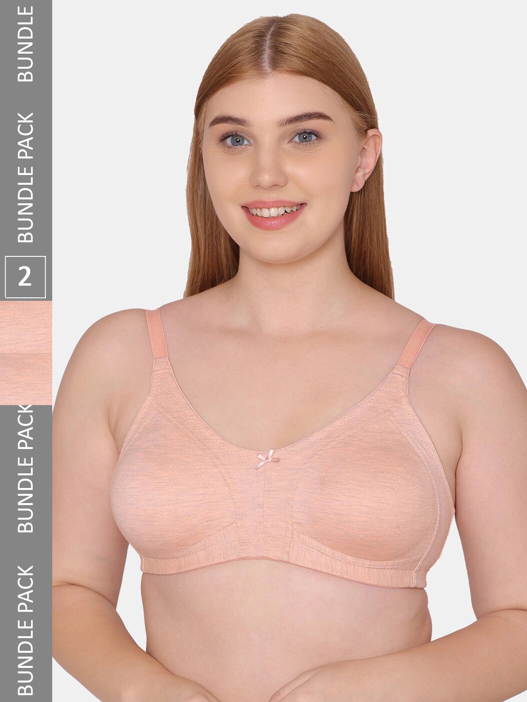 

Tweens Non-Padded Non Wired All Day Comfort Seamless Cotton Minimizer Bra, Peach